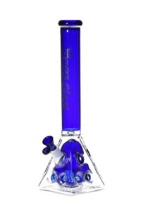 Hoss Glass - 18" - Double Hole Pyramid With Colour Top & Base